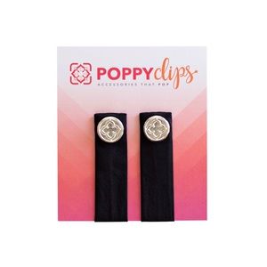 Black PoppyClips with Silver Embellishments